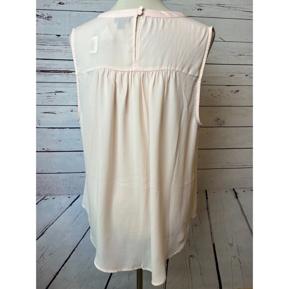 NWT Torrid Georgette Cage Front Tank Sleeveless shirt 1 1X Cut Out 15046815 Pink - Picture 8 of 9